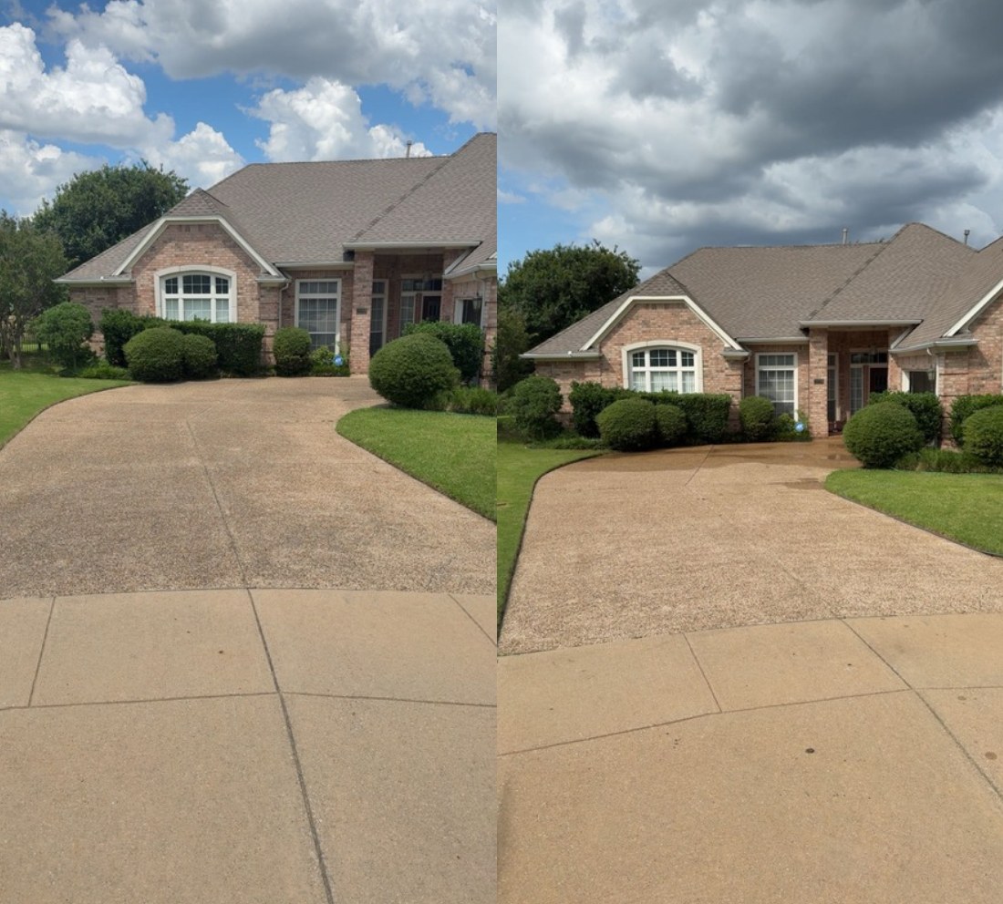 Before and after driveway cleaning